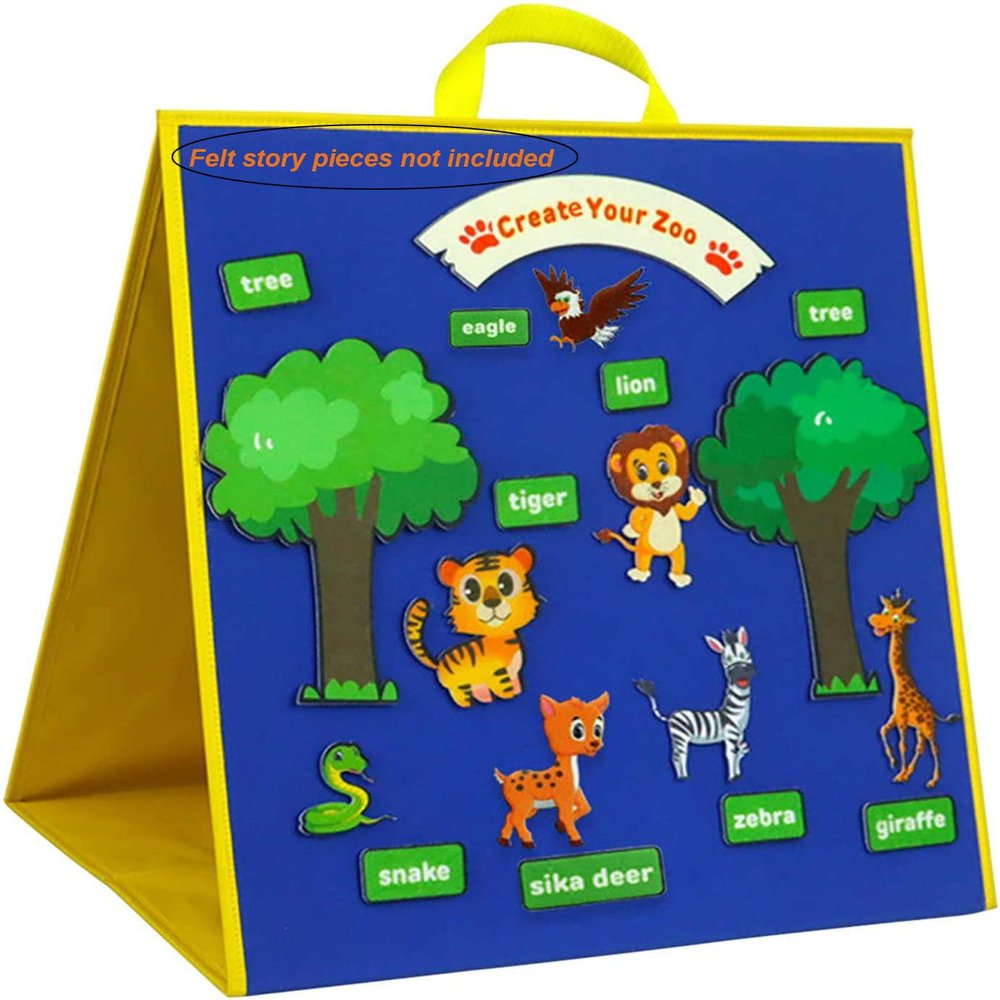 Foldable Flannel Board Quiet Book for Kids - Freestanding Felt Board for Toddlers & Preschoolers - Travel Toys for Boys & Girls