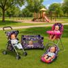 fash n kolor 4 Piece Baby Doll Play Set Flower Design Includes - Foldable Pack N Play, Baby Doll Stroller, Baby Doll High Chair, Infant Seat, Fits Up to 18'' Doll 4 Piece Doll Accessories Set view 2
