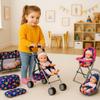 fash n kolor 4 Piece Baby Doll Play Set Flower Design Includes - Foldable Pack N Play, Baby Doll Stroller, Baby Doll High Chair, Infant Seat, Fits Up to 18'' Doll 4 Piece Doll Accessories Set view 3