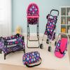 fash n kolor 4 Piece Baby Doll Play Set Flower Design Includes - Foldable Pack N Play, Baby Doll Stroller, Baby Doll High Chair, Infant Seat, Fits Up to 18'' Doll 4 Piece Doll Accessories Set view 4