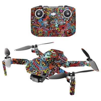 MightySkins Carbon Fiber Compatible with DJI Mini 2 Portable Drone - Acid Trippy | Protective, Durable Textured Carbon Fiber Finish | Easy to Apply and Change Styles | Made in The USA