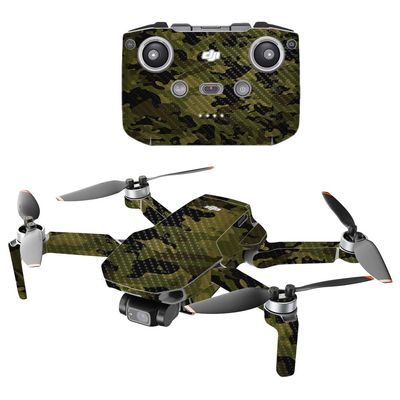 Mighty Skins Carbon Fiber Compatible with DJI Mini 2 Portable Drone - Green Camouflage | Protective, Durable Textured Carbon Fiber Finish | Easy to Apply | Made in The USA (CF-DJMAVMIN2021-Par-CAMO)