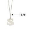 ArtCreativity Dollar Sign Necklaces - 12 Silver Dollar Sign Chains, Hip Hop Rap Costume Jewelry, Money Themed Party Favors & Decorations view 3