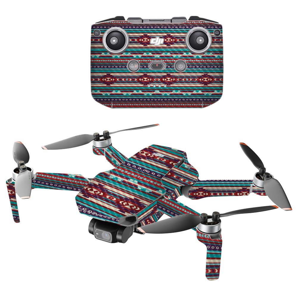 MightySkins Carbon Fiber Compatible with DJI Mini 2 Portable Drone - Southwest Stripes | Protective, Durable Textured Carbon Fiber Finish | Easy to Apply | Made in The USA