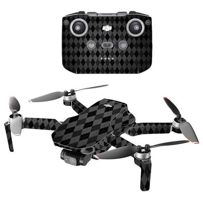 MightySkins Compatible with DJI Mini 2 Portable Drone - Black Argyle | Protective, Durable, and Unique Vinyl Decal wrap Cover | Easy to Apply, Remove, and Change Styles | Made in The USA