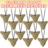 ArtCreativity Prehistoric Shark Tooth Necklaces - Set of 12 Fake Shark Tooth Necklaces with Realistic Aged Look, Cool Shark & Dinosaur Party Favors for Kids, Boys & Girls view 2