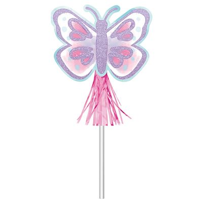 Beautiful Purple Flutter Glitter Paper & Foil Swirly Wands - 10.5" x 5" (Pack of 8) - Perfect Party Giveaways for Kids and Guests