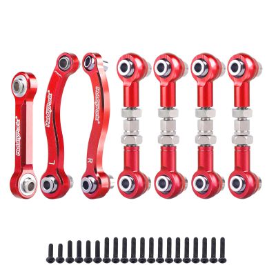 Hobbypark Metal Turnbuckle Aluminum Camber Links Toe Links with Rod Ends Steering Linkage Set for Traxxas 1/18 LaTrax Teton Upgrades Desert Prerunner, Replace 7636 (Red)