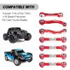 Hobbypark Metal Turnbuckle Aluminum Camber Links Toe Links with Rod Ends Steering Linkage Set for Traxxas 1/18 LaTrax Teton Upgrades Desert Prerunner, Replace 7636 (Red) view 3
