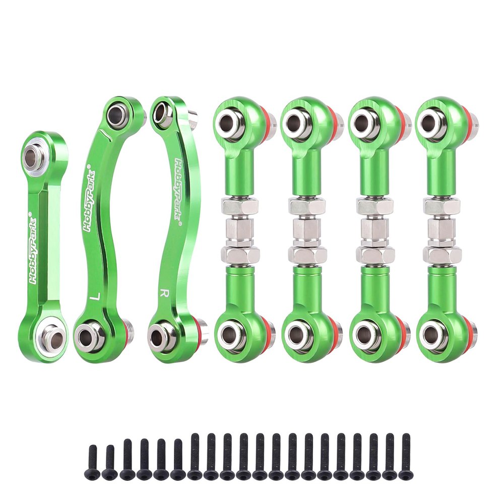 Hobbypark Metal Turnbuckle Aluminum Camber Links Toe Links with Rod Ends Steering Linkage Set for Traxxas 1/18 LaTrax Teton Upgrades Desert Prerunner, Replace 7636 (Green)