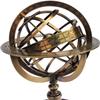 Castle Instruments Antique Brass 11" Armillary Sphere Globe Astrolabe Zodiac Engraved Celestial Globe Wooden Base view 4