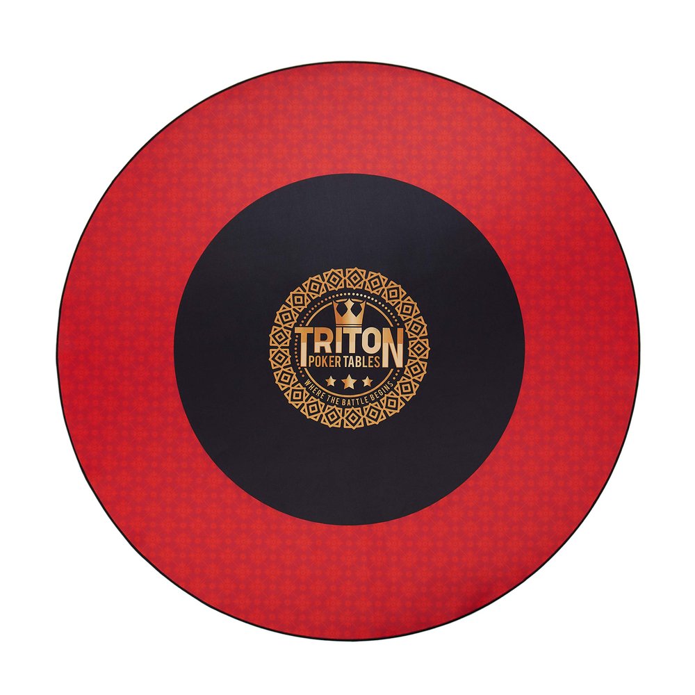 Triton Premium Poker Table Mat for 8 Player - Portable Multi-Spandex Fabric Rubber Portable Poker Game Mat with Zippered Oxford Fabric Carry Bag 50
