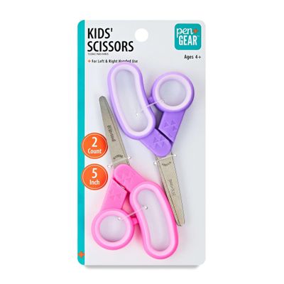 DAONEG Pen + Gear 5 inch Kids Safe Blunt Tip Scissors 2 Pack (Pink/Purple)