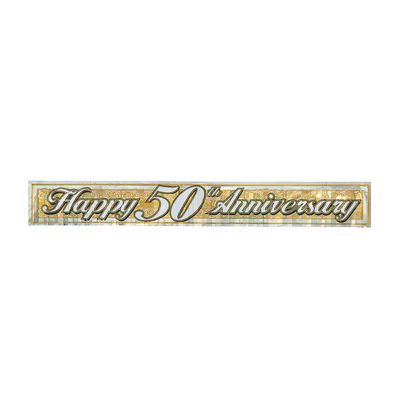 Metallic 50th Anniversary Fringe Banner - Party Decor - 1 Piece