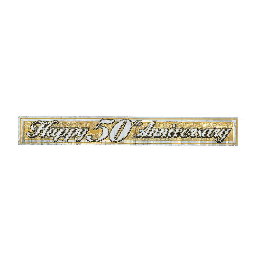 Metallic 50th Anniversary Fringe Banner - Party Decor - 1 Piece