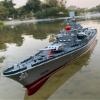 Ssccgym 23.6" Inch Remote Controlled Warship Battleship10km/h 4WD 2.4G RC Controlled Ship 1:390 Scale On Water Lakes Pools Exhibits Models for 14Y+ view 1