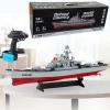 Ssccgym 23.6" Inch Remote Controlled Warship Battleship10km/h 4WD 2.4G RC Controlled Ship 1:390 Scale On Water Lakes Pools Exhibits Models for 14Y+ view 3