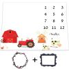 Farm Tractor Milestone Blanket Countryside Animale Blankets Baby Pictures Growth Tracker Photography Background Weeks Months with Props for Newborn Infants Shower Gift 48"x40" BTZDLU123 view 1