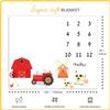 Farm Tractor Milestone Blanket Countryside Animale Blankets Baby Pictures Growth Tracker Photography Background Weeks Months with Props for Newborn Infants Shower Gift 48"x40" BTZDLU123 view 2