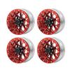 4Pcs 1.9 inch Aluminum Beadlock Wheel Rims for 1/10 Scale AXIAL SCX10 D90 CC01 TRX4 RC Crawler (Red) view 1