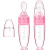 2 Pieces Silicone Baby Spoons Baby Feeding Spoon with Standing Base for Infant 0-24 Months Dispensing and Feeding (Pink) view 1