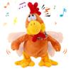 Cuteoy 13" Squawking Chicken Musical Stuffed Animal Plushies Walking Singing Waving Rooster Electronic Interactive Plush Toy for Kids Boys Girls Easter view 1