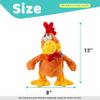 Cuteoy 13" Squawking Chicken Musical Stuffed Animal Plushies Walking Singing Waving Rooster Electronic Interactive Plush Toy for Kids Boys Girls Easter view 2