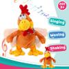 Cuteoy 13" Squawking Chicken Musical Stuffed Animal Plushies Walking Singing Waving Rooster Electronic Interactive Plush Toy for Kids Boys Girls Easter view 3