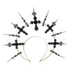 BLESSUME Halo Crown Mary Goddess Headband Women Halloween Costume Headpiece (Black) view 1