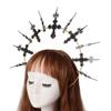 BLESSUME Halo Crown Mary Goddess Headband Women Halloween Costume Headpiece (Black) view 3