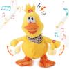 Cuteoy 13" Quacking Duck Musical Stuffed Animal Plushies Walking Singing Waving Electronic Interactive Plush Toy for Kids Boys Easter view 1