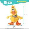 Cuteoy 13" Quacking Duck Musical Stuffed Animal Plushies Walking Singing Waving Electronic Interactive Plush Toy for Kids Boys Easter view 2