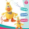 Cuteoy 13" Quacking Duck Musical Stuffed Animal Plushies Walking Singing Waving Electronic Interactive Plush Toy for Kids Boys Easter view 3