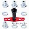 Hobbypark Aluminum 17mm Hex Hubs and Nuts (Splined) & Wheel Wrench for E-Revo/Revo 3.3 / E-Maxx/Summit/T-Maxx/Slayer Pro 4X4 RC Cars Trucks (Silver Hubs) view 1