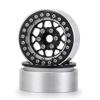 4Pcs Aluminum 1.9" Beadlock Wheel Rims for 1/10 RC TRX-4 SCX10 CC01 F350 D90 90034 Crawler Car (Black + Silver) view 3