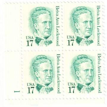 1986 Belva Ann Lockwood Plate Block of 4 US Postage Stamps Catalog Number 2178 Mint Never Hinged
