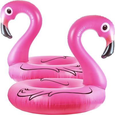 GiftExpress 48" Inflatable Flamingo Pool Float, Swim Party Toys, Fun Beach Floaties, Summer Pool Lilo Lounger for Adults & Kids, Pool Party Favor (2)