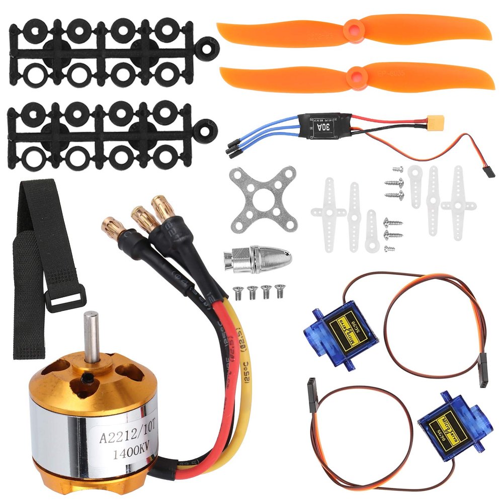 VGEBY Helicopter Fixed Wing Set, 1400KV RC Brushless Motor 30A ESC 9G 8060 Propeller Set for Remote Control Helicopter Modeling Accessories Rc Plane Kit