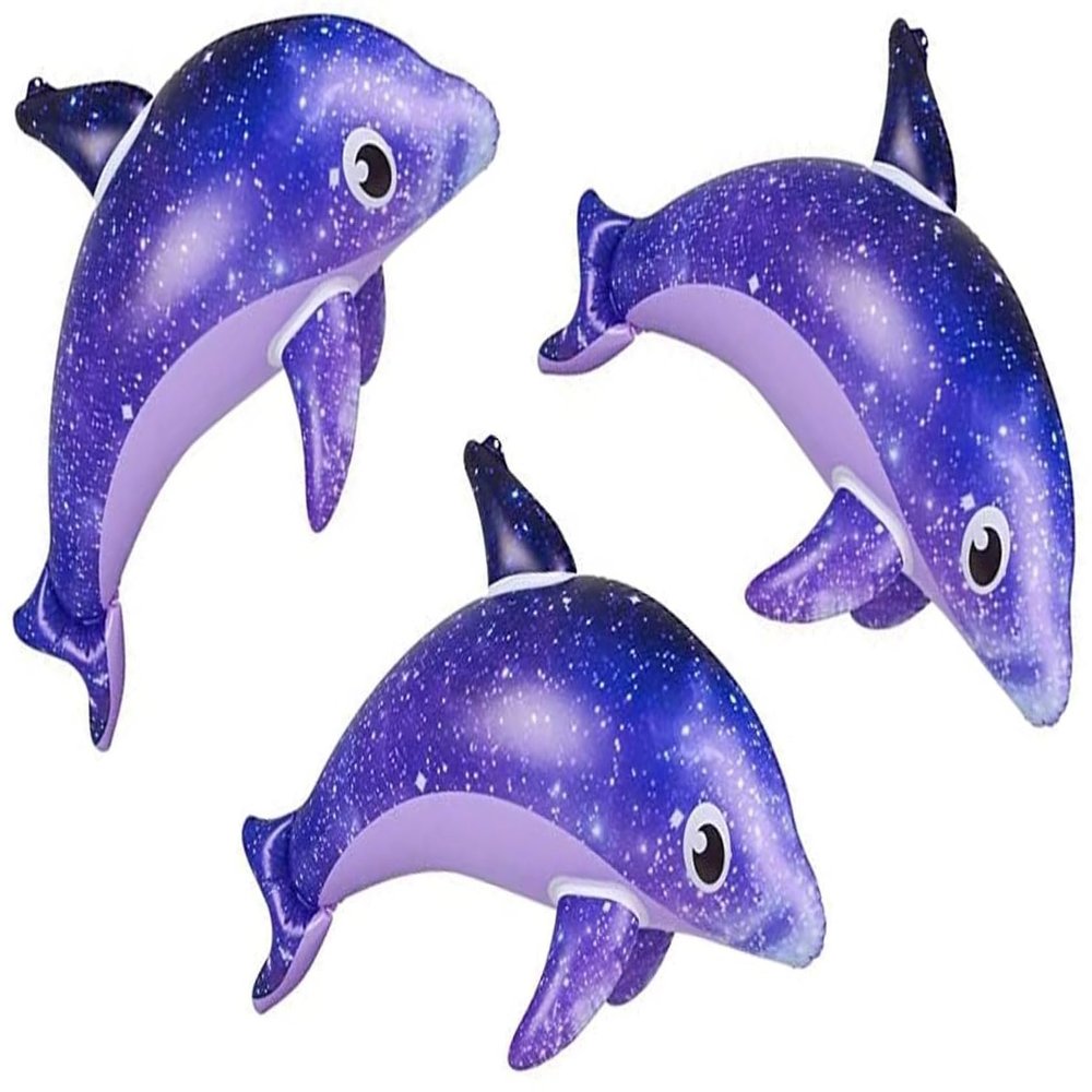 Galaxy Dolphin Inflates | 3 Pack | 36 Inches - Inflatable Pool Toys and Decorations