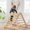 Little Partners Learn 'N Climb Foldable Wooden Climbing Triangle, Wood Climbing Gym for Toddlers, Triangle Climber for Skill-Building and Active Play, Natural view 2