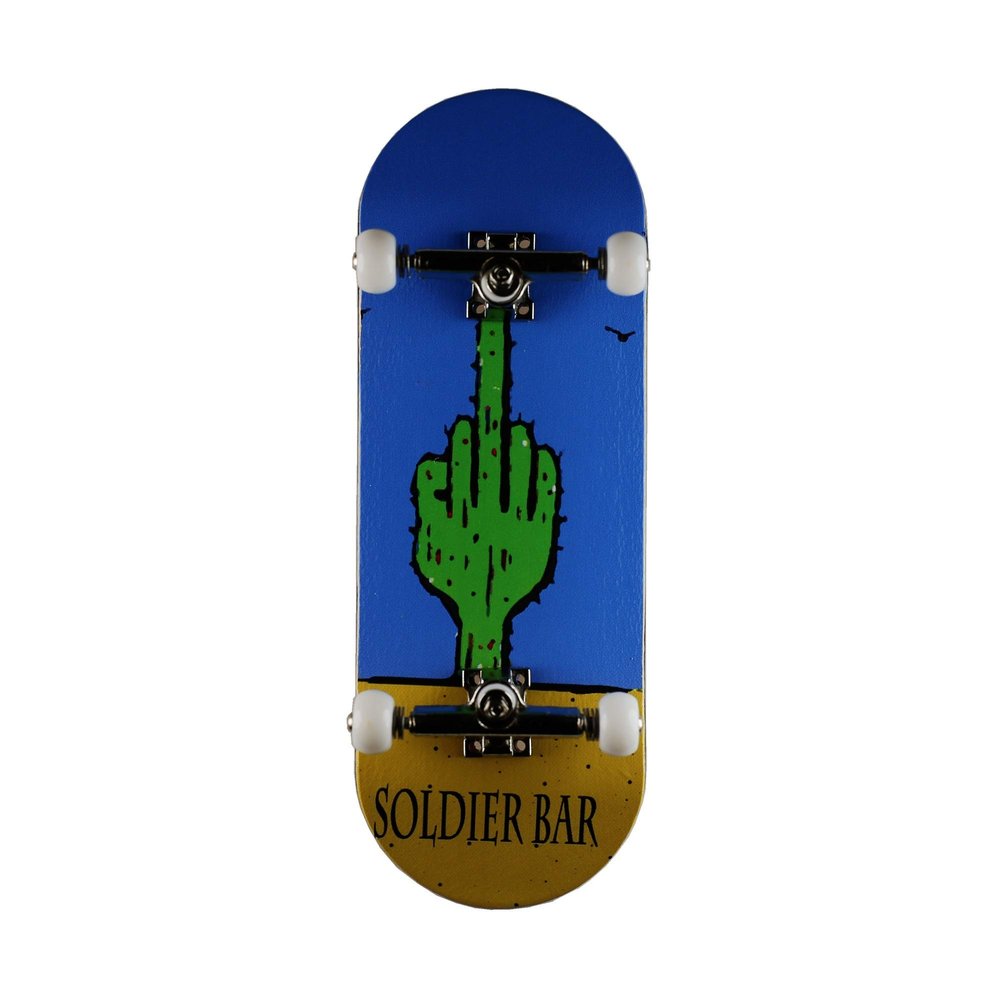 Fingerboards Complete (5 Layer Canadian Maple 34mmx 98mm Deck) Finger Skateboards (+34mm Truck+Globular Wheels) (Cactus)