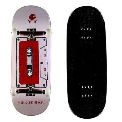 SOLDIER BAR Fingerboards Complete (5 Layer Canadian Maple 34.5mmx 98mm Deck) Finger Skateboards (+34mm Truck+Globular Wheels) (Tape)
