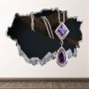 Amethyst Necklace Wall Decal Art Decor 3D Smashed Beautiful Gemstone Sticker Poster Kids Room Mural Custom Gift BL1921 (70"W x 40"H) view 1