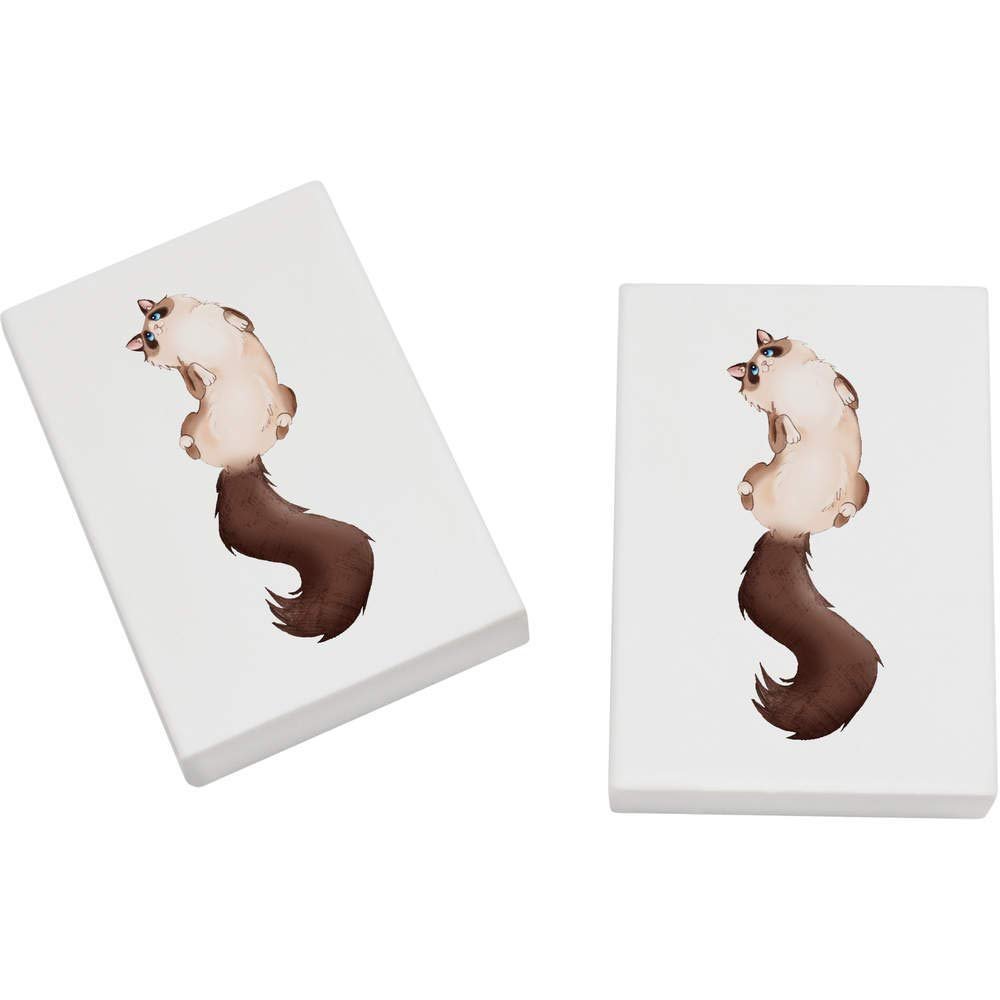 Azeeda 2 x 45mm 'Fluffy Ragdoll Cat' Erasers/Rubbers (ER00026230)