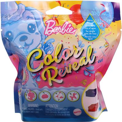 Barbie Color Reveal Pet, With Blue Metallic Coating & 5 Surprises, Party Series