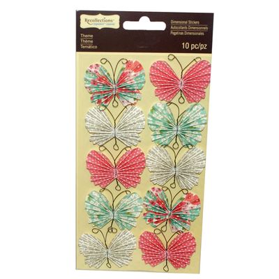 10 Assorted Butterfly Dimensional Stickers