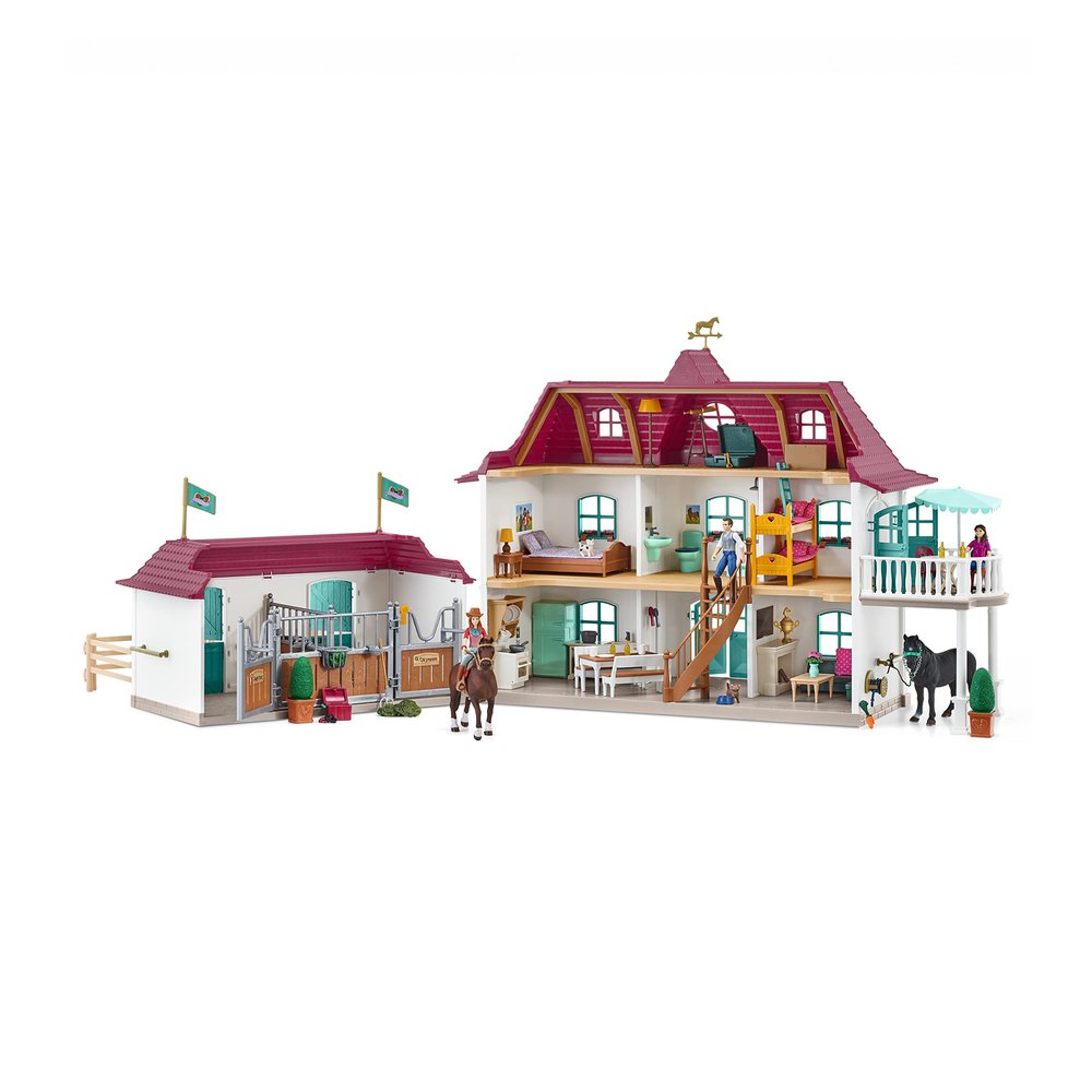Schleich Horse Club, 70-Piece Playset, Horse Toys for Girls and Boys 5-12 Years Old Lakeside Country House and Stable