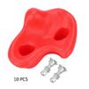 10-Piece Plastic Rock Climbing Holds Set, Red Textured Stones for Outdoor Climbing Frames, Tree Houses, Schools, Parks view 2