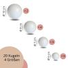 MCE-Commerce Polystyrene Balls Mix Pack of 20 in 4 Sizes: 2 x 10 cm 4 x 8 cm 6 x 7 cm 8 x 6 cm, White, 2x10cm 4x8cm 6x7cm 8x6cm view 2
