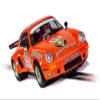 Scalextric Porsche 911 3.0 RSR Jagermeister 1:32 Slot Race Car C4211 Orange view 3